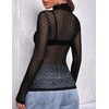 Zeagoo Women Mesh Sheer Top Long Sleeve Sexy Shirt Slim Fitted Fall Clothes(Polka Dot-jh79)