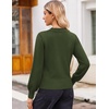 Zeagoo Womens Cropped V Neck Sweaters 2026 Fall Trendy Long Latern Sleeve Ribbed Knit Pullover Sweater Tops(Army Green)