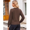 Zeagoo Womens Cropped V Neck Sweaters 2026 Fall Trendy Long Latern Sleeve Ribbed Knit Pullover Sweater Tops(Brown)