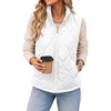 Zeagoo Womens Puffer Vest Lightweight Quilted Coat Sleeveless Jackets(A-white)