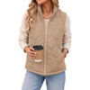 Zeagoo Womens Puffer Vest Lightweight Quilted Coat Sleeveless Jackets(Khaki)