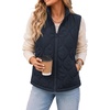 Zeagoo Womens Puffer Vest Lightweight Quilted Coat Sleeveless Jackets(Navy)
