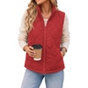 Zeagoo Womens Puffer Vest Lightweight Quilted Coat Sleeveless Jackets(Red)