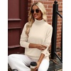 Zeagoo Womens Sweaters Fall Turtleneck Tops Long Sleeve Winter Clothing(Beige)