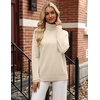 Zeagoo Womens Sweaters Fall Turtleneck Tops Long Sleeve Winter Clothing(Beige)