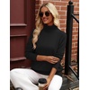 Zeagoo Womens Sweaters Fall Turtleneck Tops Long Sleeve Winter Clothing(Black)