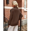 Zeagoo Womens Sweaters Fall Turtleneck Tops Long Sleeve Winter Clothing(Brown)