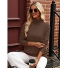 Zeagoo Womens Sweaters Fall Turtleneck Tops Long Sleeve Winter Clothing(Brown)