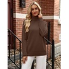Zeagoo Womens Sweaters Fall Turtleneck Tops Long Sleeve Winter Clothing(Brown)