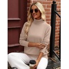 Zeagoo Womens Sweaters Fall Turtleneck Tops Long Sleeve Winter Clothing(Khaki)