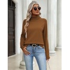 Zeagoo Womens Sweaters Fall Turtleneck Tops Long Sleeve Winter Clothing(Light Brown)
