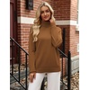 Zeagoo Womens Sweaters Fall Turtleneck Tops Long Sleeve Winter Clothing(Light Brown)