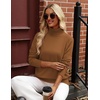 Zeagoo Womens Sweaters Fall Turtleneck Tops Long Sleeve Winter Clothing(Light Brown)