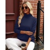 Zeagoo Womens Sweaters Fall Turtleneck Tops Long Sleeve Winter Clothing(Navy Blue)