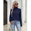 Zeagoo Womens Sweaters Fall Turtleneck Tops Long Sleeve Winter Clothing(Navy Blue)