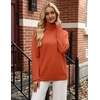 Zeagoo Womens Sweaters Fall Turtleneck Tops Long Sleeve Winter Clothing(Orange)