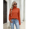 Zeagoo Womens Sweaters Fall Turtleneck Tops Long Sleeve Winter Clothing(Orange)