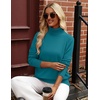 Zeagoo Womens Sweaters Fall Turtleneck Tops Long Sleeve Winter Clothing(Peacock Blue)