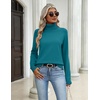 Zeagoo Womens Sweaters Fall Turtleneck Tops Long Sleeve Winter Clothing(Peacock Blue)
