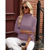 Zeagoo Womens Sweaters Fall Turtleneck Tops Long Sleeve Winter Clothing(Purple)