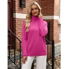 Zeagoo Womens Sweaters Fall Turtleneck Tops Long Sleeve Winter Clothing(Rose Red)