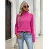 Zeagoo Womens Sweaters Fall Turtleneck Tops Long Sleeve Winter Clothing(Rose Red)