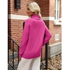 Zeagoo Womens Sweaters Fall Turtleneck Tops Long Sleeve Winter Clothing(Rose Red)