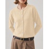 Zeagoo Wool Blend Cardigan Sweaters for Women 2026 Casual Fall Outfits(Apricot)