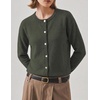 Zeagoo Wool Blend Cardigan Sweaters for Women 2026 Casual Fall Outfits(Army Green)