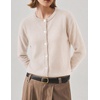 Zeagoo Wool Blend Cardigan Sweaters for Women 2026 Casual Fall Outfits(Beige)