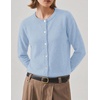 Zeagoo Wool Blend Cardigan Sweaters for Women 2026 Casual Fall Outfits(Blue)