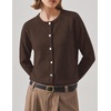 Zeagoo Wool Blend Cardigan Sweaters for Women 2026 Casual Fall Outfits(Brown)