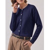 Zeagoo Wool Blend Cardigan Sweaters for Women 2026 Casual Fall Outfits(Navy Blue)