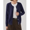 Zeagoo Wool Blend Cardigan Sweaters for Women 2026 Casual Fall Outfits(Navy Blue)