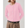 Zeagoo Wool Blend Cardigan Sweaters for Women 2026 Casual Fall Outfits(Pink)