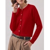 Zeagoo Wool Blend Cardigan Sweaters for Women 2026 Casual Fall Outfits(Red)