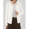 Zeagoo Wool Blend Cardigan Sweaters for Women 2026 Casual Fall Outfits(White)