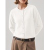 Zeagoo Wool Blend Cardigan Sweaters for Women 2026 Casual Fall Outfits(White)