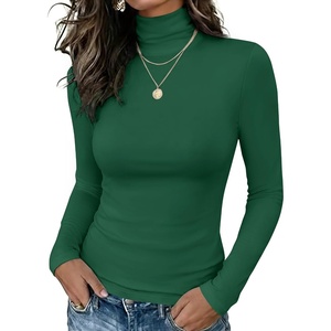 Zeagoo Long Sleeve Mock Neck Tops Slim Fit Shirt Fleece Lined Thermal Tee(Green)
