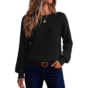 Zeagoo Sweaters for Women 2026 Loose Fit Chunky Knit Casual Fall Outfits(02 Black)