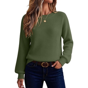 Zeagoo Sweaters for Women 2026 Loose Fit Chunky Knit Casual Fall Outfits(Army Green)