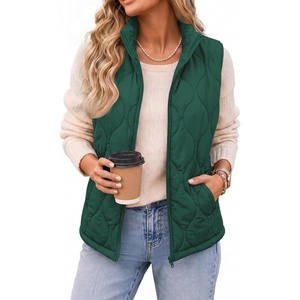 Zeagoo Womens Puffer Vest Lightweight Quilted Coat Sleeveless Jackets(Green)