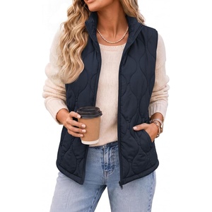 Zeagoo Womens Puffer Vest Lightweight Quilted Coat Sleeveless Jackets(Navy)