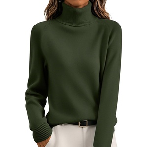 Zeagoo Womens Sweaters Fall Turtleneck Tops Long Sleeve Winter Clothing(Army Green)