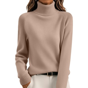 Zeagoo Womens Sweaters Fall Turtleneck Tops Long Sleeve Winter Clothing(Khaki)