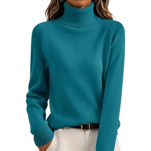 Zeagoo Womens Sweaters Fall Turtleneck Tops Long Sleeve Winter Clothing(Peacock Blue)