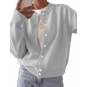 Zeagoo Wool Blend Cardigan Sweaters for Women 2026 Casual Fall Outfits(02 Grey)