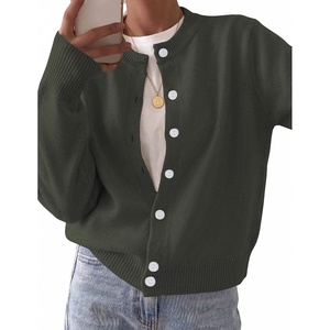Zeagoo Wool Blend Cardigan Sweaters for Women 2026 Casual Fall Outfits(Army Green)