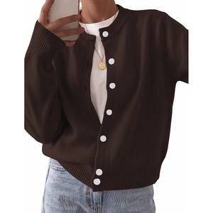 Zeagoo Wool Blend Cardigan Sweaters for Women 2026 Casual Fall Outfits(Brown)