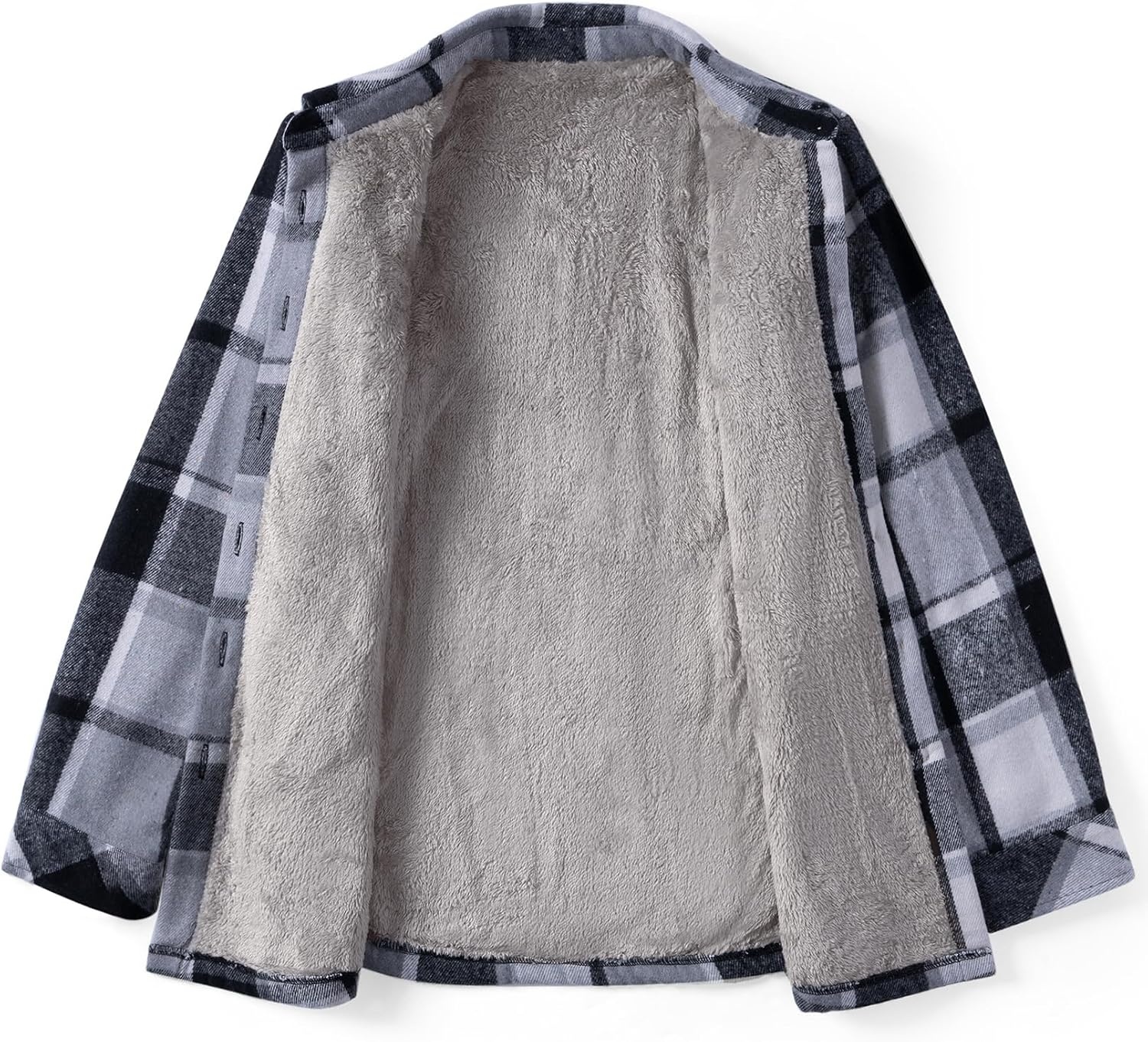 image:imageZeagoo Flannel Jacket for Women Sherpa Fleece Lined Winter Plaid CoatsBlack